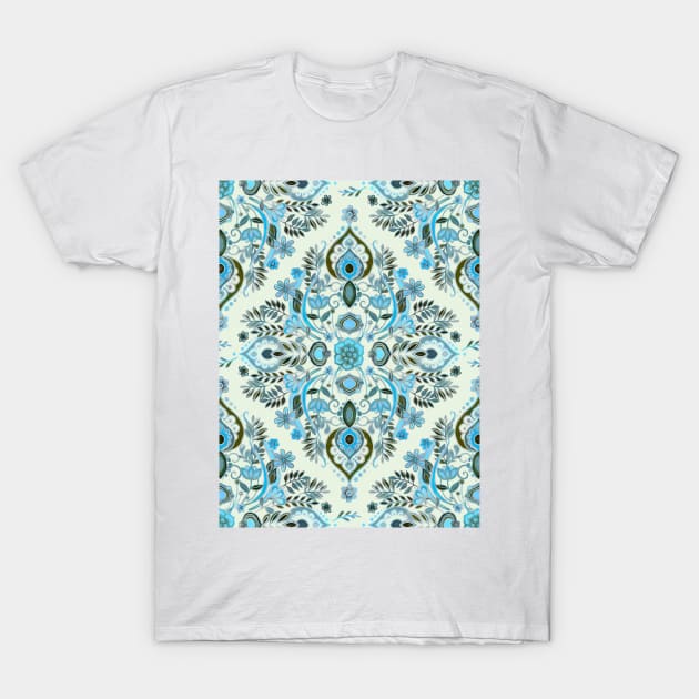 Modern Folk in Aqua and Umber T-Shirt by micklyn